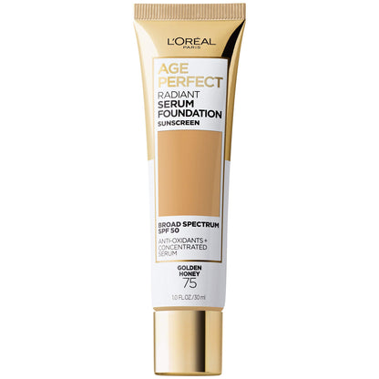 L'Oreal Paris Age Perfect Radiant Serum Foundation SPF 50 – Golden Honey | Hydration & Light Coverage