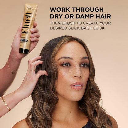 L'Oreal Paris Elnett Slick Back Styling Cream – 24HR Brushable Hold, Frizz Control & Shine