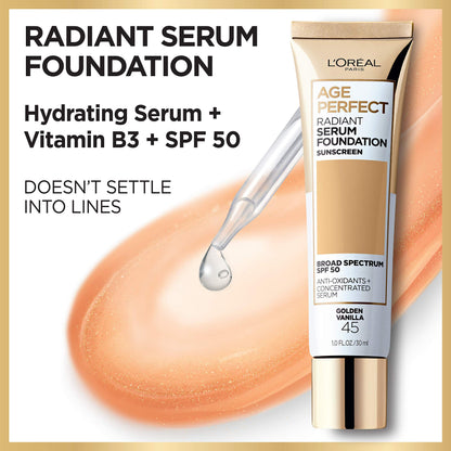L'Oreal Paris Age Perfect Radiant Serum Foundation SPF 50 - Golden Beige