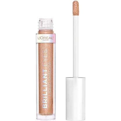 L'Oreal Paris Brilliant Eyes Shimmer Liquid Eye Shadow - Amber Sparkle, Long-Wear & Crease-Resistant (0.1 oz)