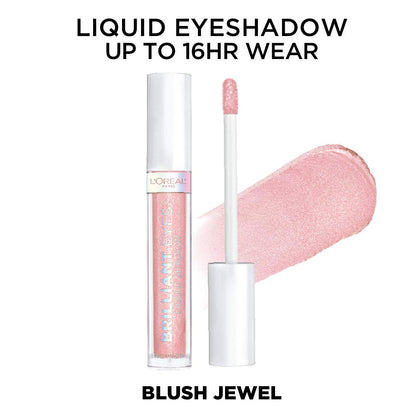 L'Oreal Paris Brilliant Eyes Shimmer Liquid Eye Shadow - Longwearing, Crease-Resistant, Flake-Proof, Blush Jewel, 0.1 oz