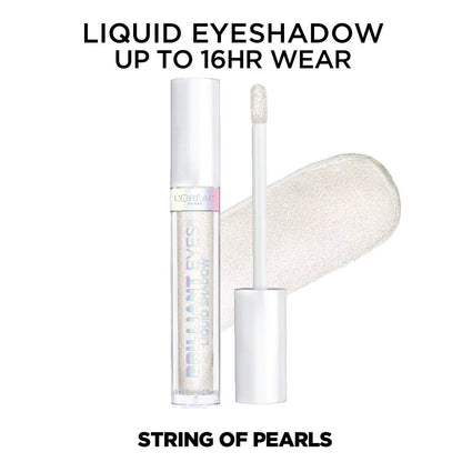 L'Oreal Paris Brilliant Eyes Shimmer Liquid Eye Shadow – String of Pearls (0.1 oz) | Long-Wearing, Crease-Resistant