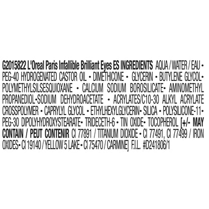 L'Oreal Paris Brilliant Eyes Shimmer Liquid Eye Shadow Rose Gem - Longwear, Crease-Resistant, 0.1 oz