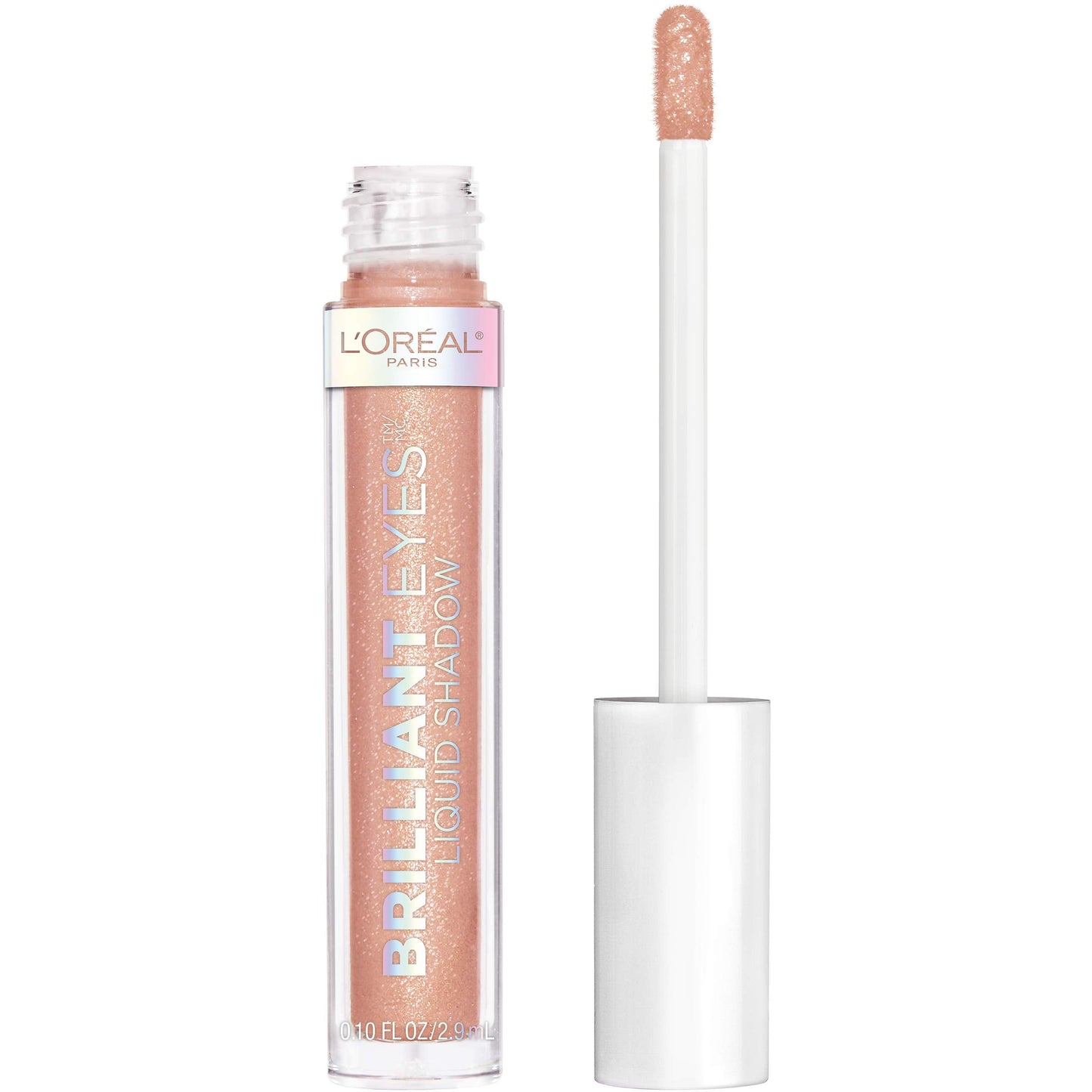 L'Oreal Paris Brilliant Eyes Shimmer Liquid Eye Shadow Rose Gem - Longwear, Crease-Resistant, 0.1 oz
