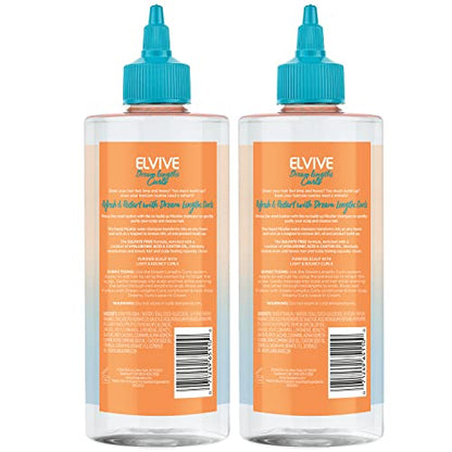 L'Oreal Paris Elvive Dream Lengths Curls Micellar Shampoo – No Build-Up, Hyaluronic Acid & Castor Oil | 2-Pack 33.8 fl oz