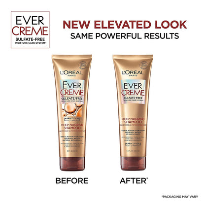 L'Oreal Paris EverCreme Deep Nourish Shampoo – Sulfate-Free, 8.5 oz x 2