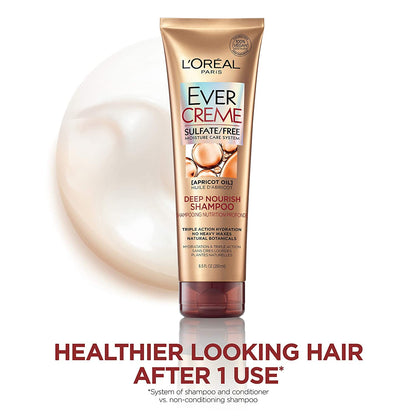 L'Oreal Paris EverCreme Deep Nourish Shampoo – Sulfate-Free, 8.5 oz x 2