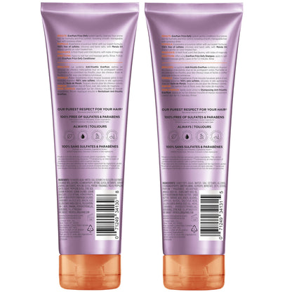 L'Oreal Paris Frizz Defy Shampoo & Conditioner Set with Marula Oil - EverPure, 8.5 Fl Oz, Set of 2 | Frizz Control & Color Safe