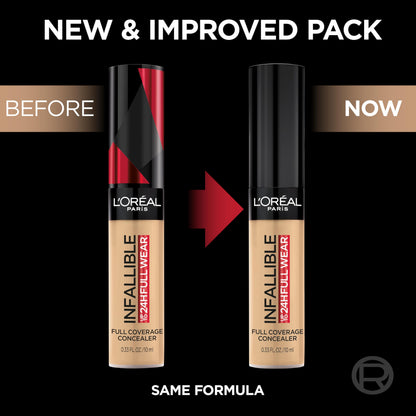 L'Oreal Paris Infallible Full Wear Waterproof Matte Concealer – Full Coverage, Bisque
