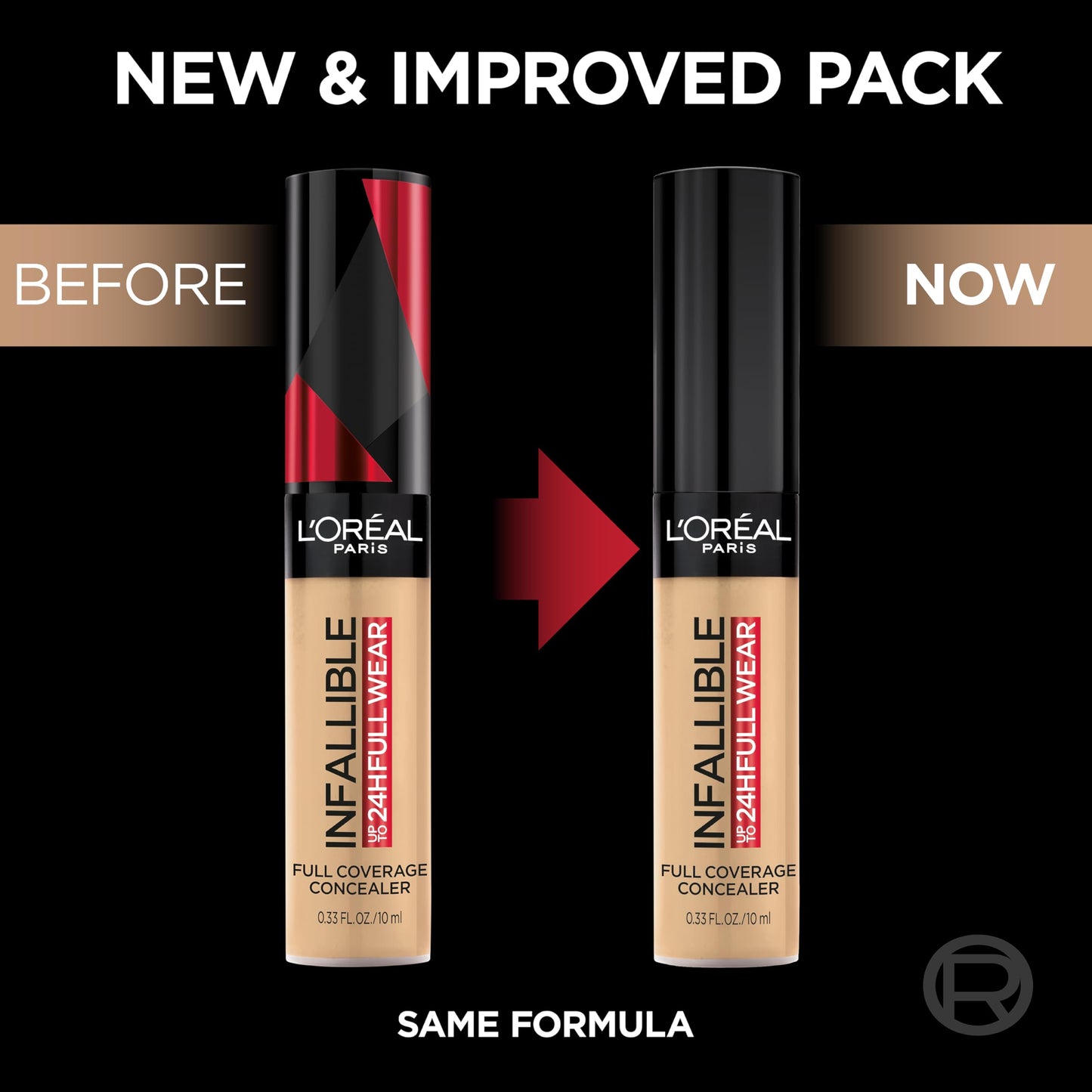 L'Oréal Paris Infallible Full Wear Waterproof Matte Concealer – Full Coverage, Oatmeal, 0.33 oz