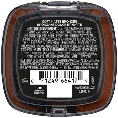 L'Oreal Paris Infallible Up to 24H Fresh Wear Soft Matte Bronzer – Waterproof Longwear