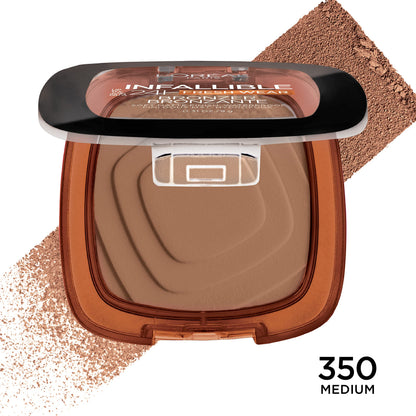 L'Oréal Paris Infallible Soft Matte Bronzer – Up to 24H Fresh Wear, Waterproof & Transfer-Proof | Medium 0.31 oz
