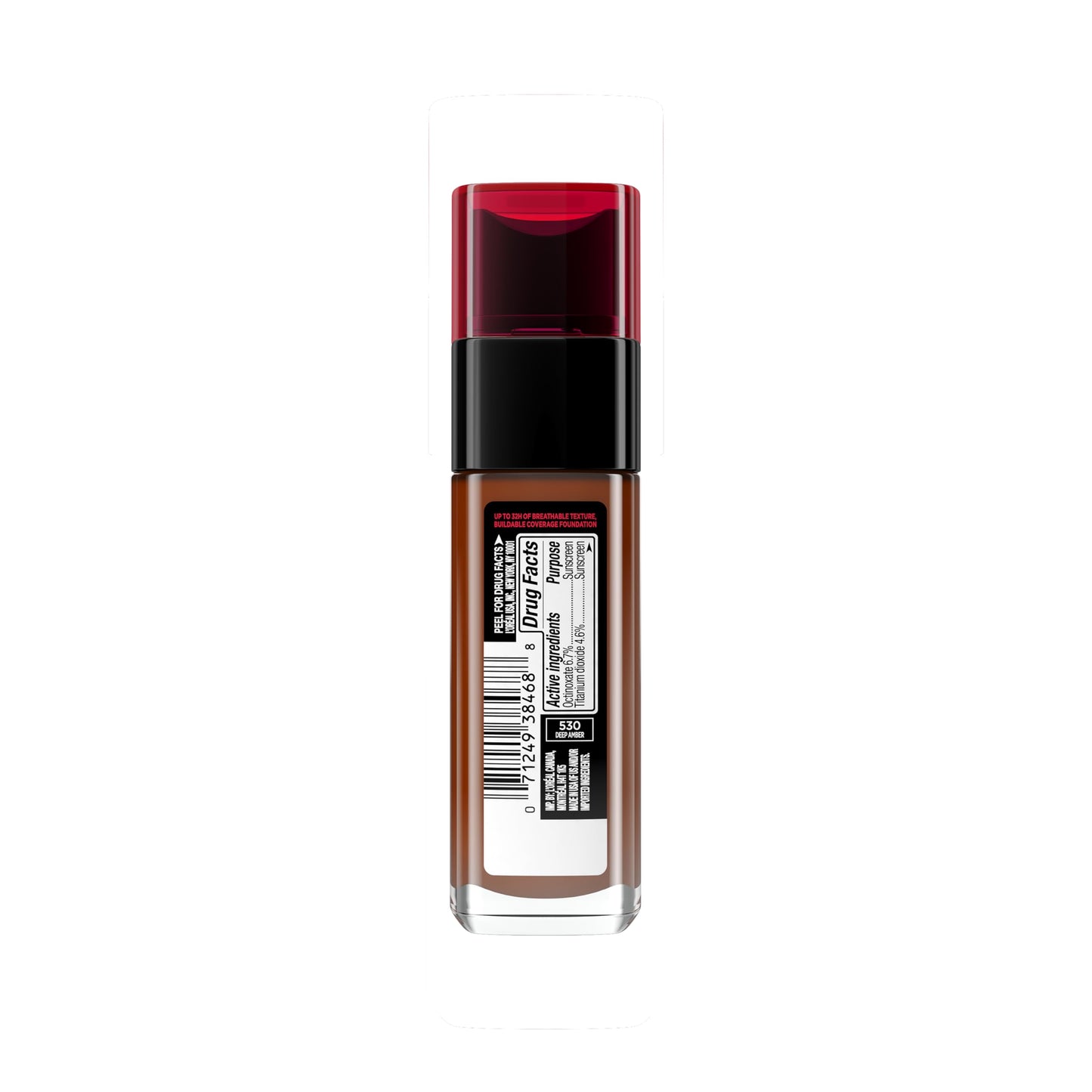 L'Oreal Paris Infallible Fresh Wear Foundation 530 Deep Amber – Lightweight, Longwear, SPF 25, 1 oz