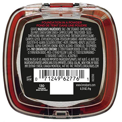 L'Oreal Paris Infallible Fresh Wear Foundation Powder — Up to 24H Wear, Waterproof, True Beige (0.31 oz)