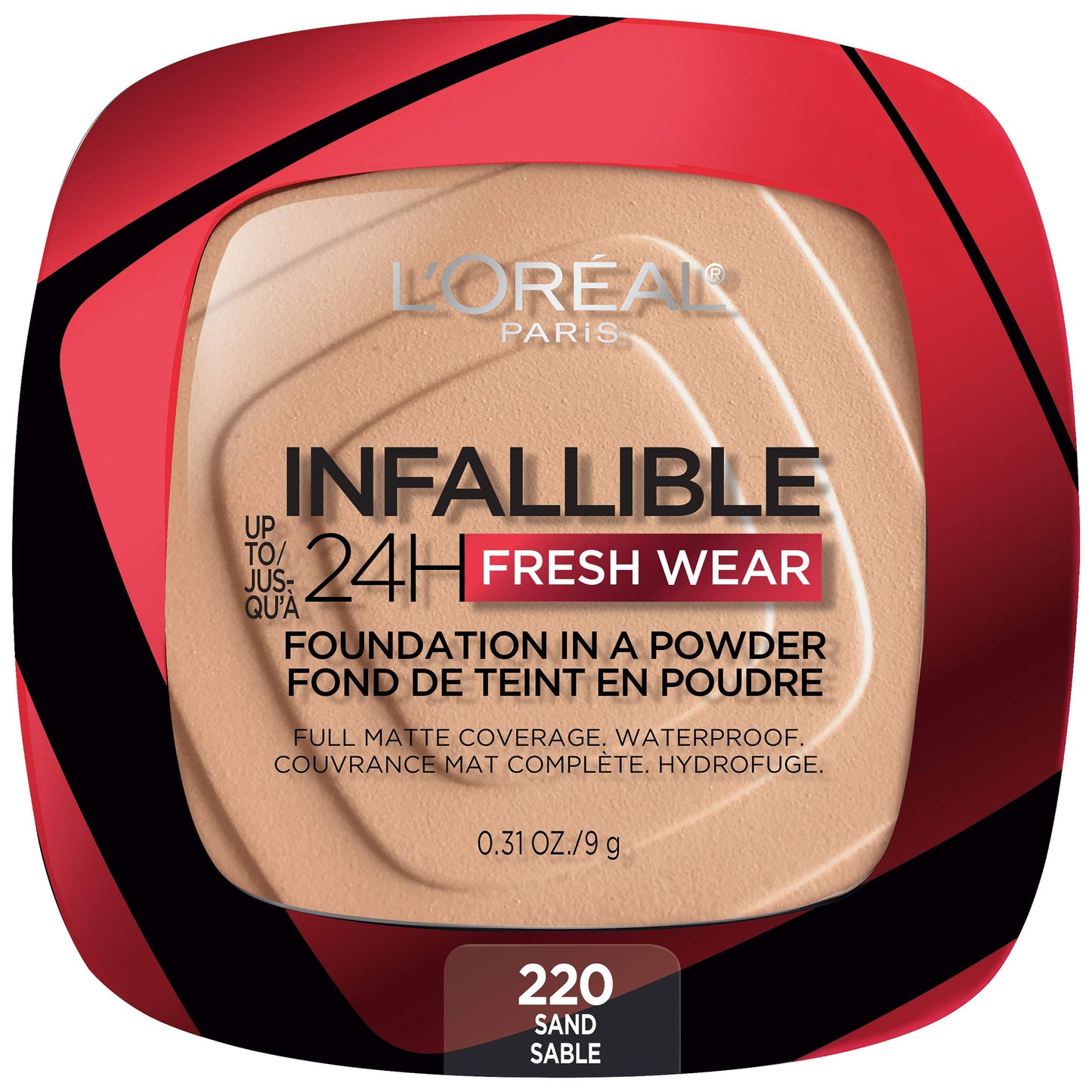 L'Oreal Paris Infallible Fresh Wear Foundation in a Powder – 24H Wear, Waterproof, Sand