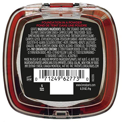 L'Oréal Paris Infallible Fresh Wear Foundation in a Powder – 24H Wear, Waterproof, Pearl, 0.31 oz