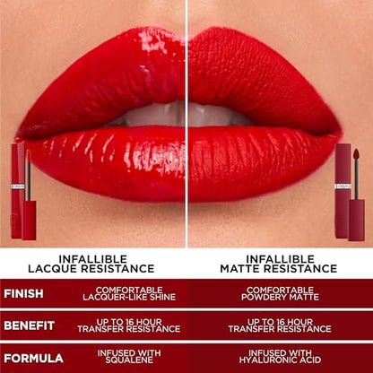 L'Oreal Paris Infallible Lacque Resistance Liquid Lipstick 601 Worth It – 16HR Transfer-Proof Lacquer Shine