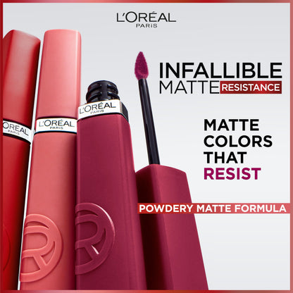 L'Oreal Paris Infallible Matte Resistance Liquid Lipstick – Le Rouge Paris 420, 0.16 fl oz
