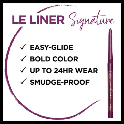 L’Oréal Paris Le Liner Signature Mechanical Eyeliner – Waterproof, 24Hr Wear, Violet Wool