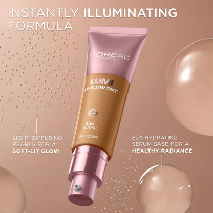 L'Oreal Paris Lumi Le Glow Skin Tint – Lightweight Hydration, Buildable Coverage (Cool 100)