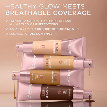 L'Oreal Paris Lumi Le Glow Skin Tint – Lightweight Hydration, Buildable Coverage (Cool 100)
