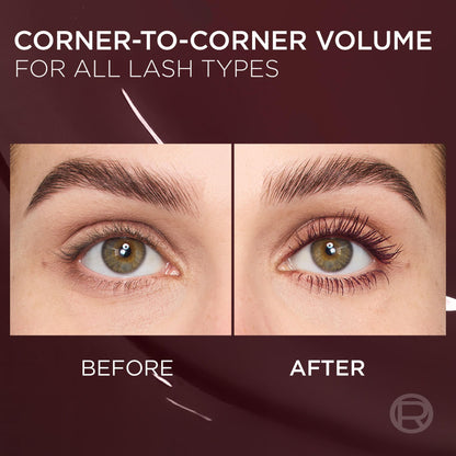 L'Oreal Paris Panorama Mascara Burgundy – Volumizing & Lengthening, 24-Hour Wear, Smudge-Resistant