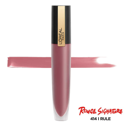 L’Oréal Paris Rouge Signature Matte Lip Stain I Rule – Long-Lasting Matte Lip Color
