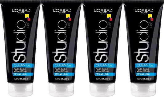 L'Oreal Paris Studio Line Clear Minded Clean Gel - Strong Hold (Pack of 4, 6.8 oz)