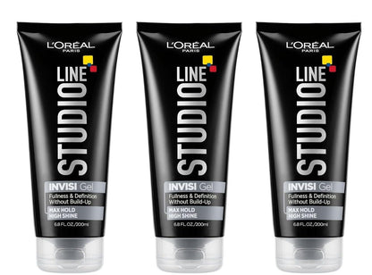 L'Oreal Paris Studio Line INVISI Gel – Strong Hold, 6.80 oz (Packs of 3)