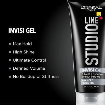 L'Oreal Paris Studio Line INVISI Gel – Strong Hold, 6.80 oz (Packs of 3)