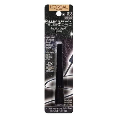L'Oreal Paris Telescopic Precision Liquid Eyeliner - Carbon Black, 0.08 oz | Smudge-Proof & Long-Lasting
