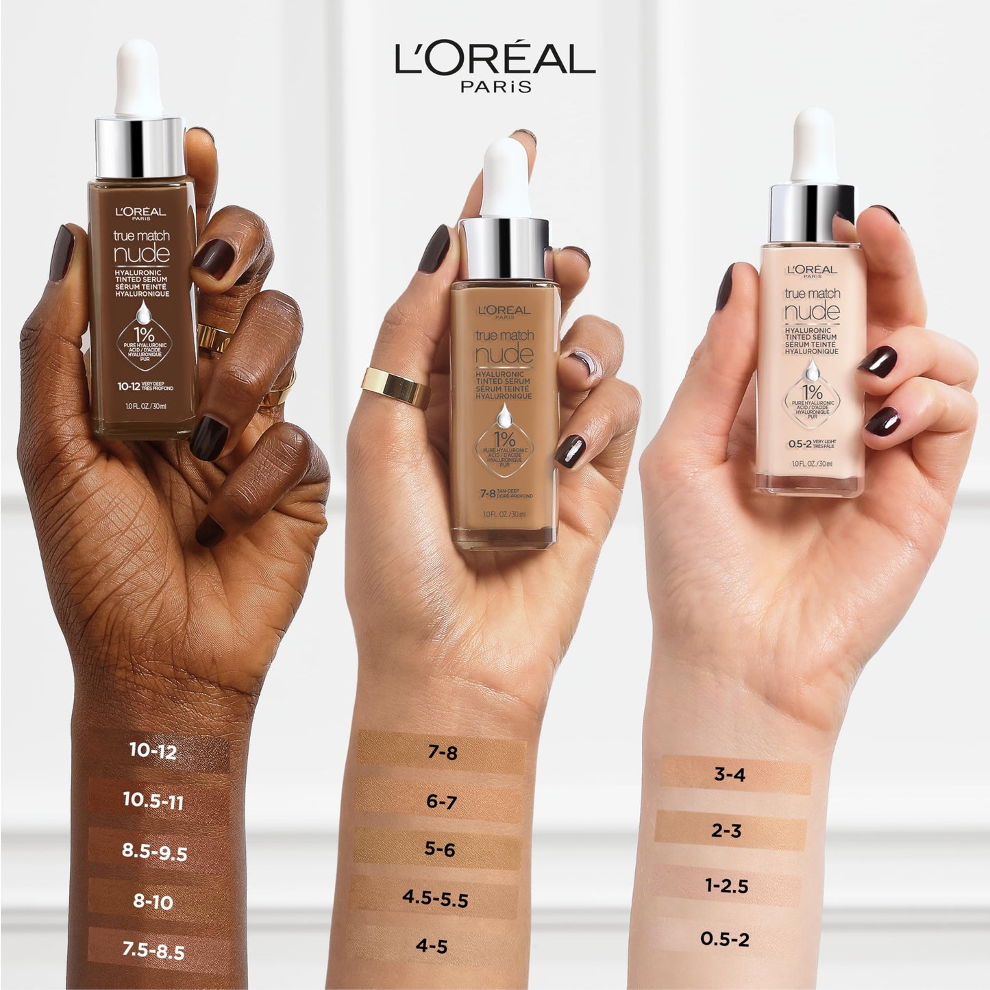 L'Oreal Paris True Match Nude Hyaluronic Serum Foundation Rich Medium 4.5-5.5 – 1 fl oz