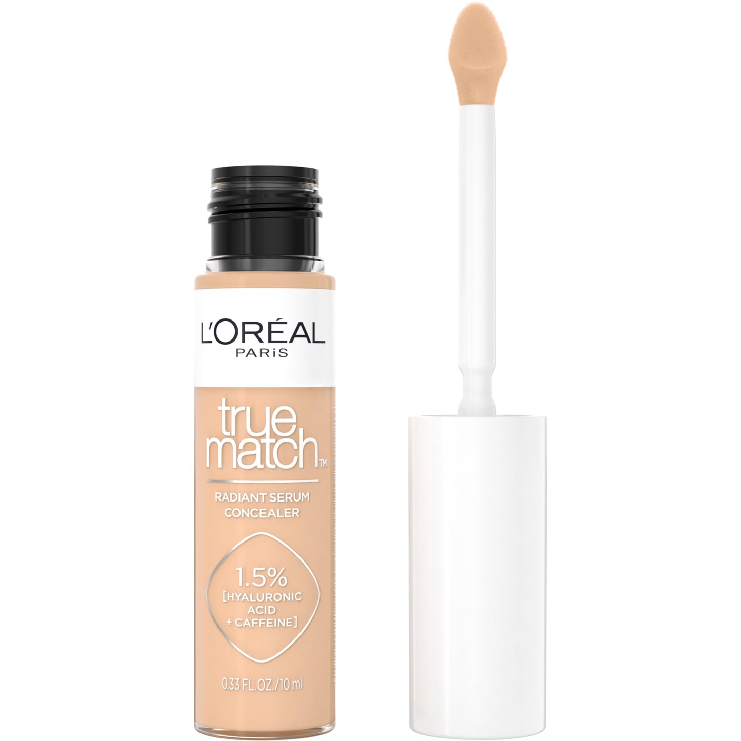 L'Oreal Paris True Match Radiant Serum Concealer – C4, 1.5% Hyaluronic Acid + Caffeine, 0.33 oz