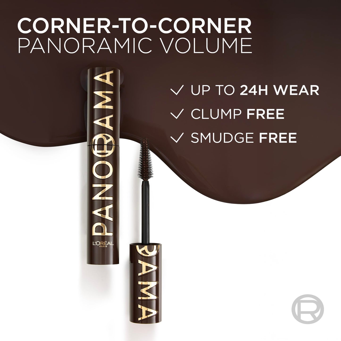 L'Oréal Paris Voluminous Panorama Chromatic Mascara – Brown Leather, 24h Wear
