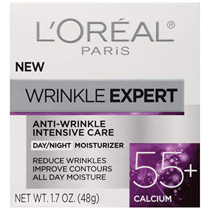 L’Oréal Paris Wrinkle Expert 55+ Anti-Aging Moisturizer with Calcium — Non-Greasy, Suitable for Sensitive Skin