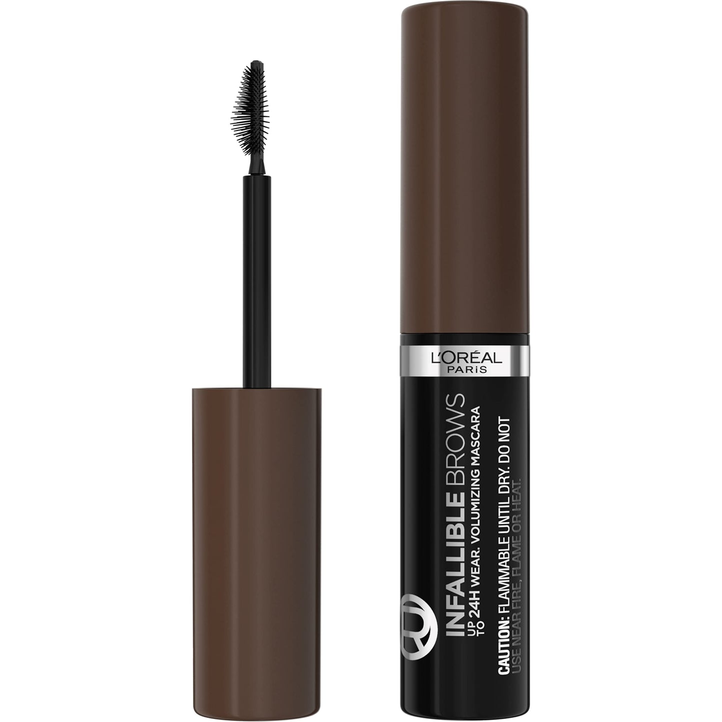 L'Oreal Paris Infallible Brow Mascara – 24H Volumizing, 2x Fuller Brows, 4.0 Dark Brunette