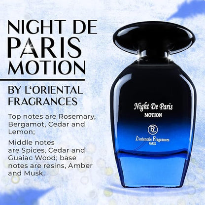 L'Orientale Fragrances Night De Paris in Motion 100ml – Oil-Based Amber Vanilla EDP