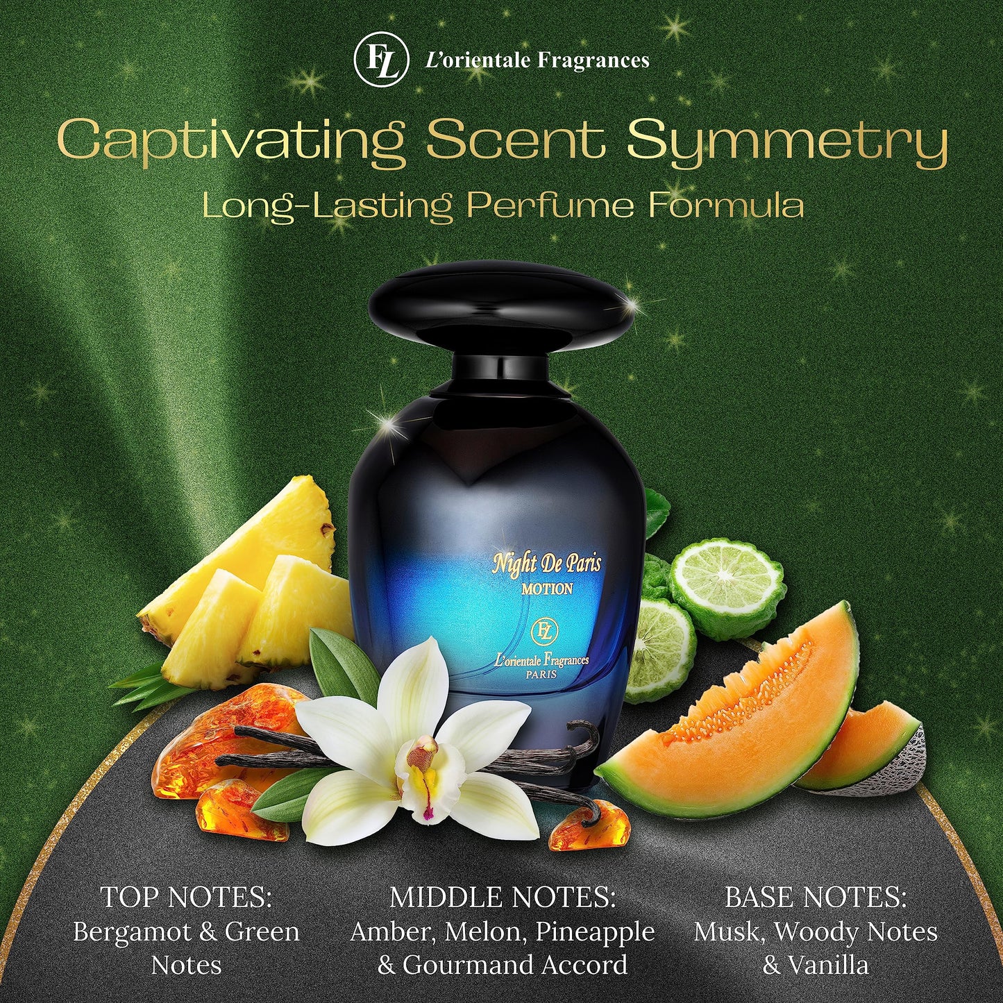 L'Orientale Fragrances Night De Paris in Motion 100ml – Oil-Based Amber Vanilla EDP