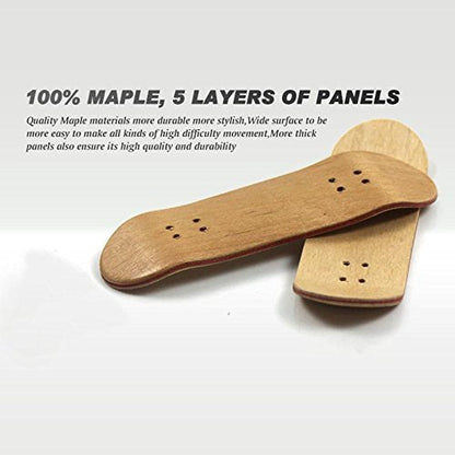 Lottoyday 1 Pack Professional Mini Maple Fingerboard – Wooden Finger Skateboard Toy Set (Black)