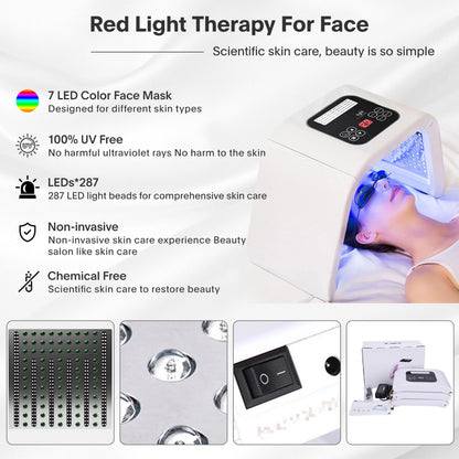 LOUDYKACA Red Light Therapy for Face – 7-Color LED Mask for Spa-Quality Skin Care