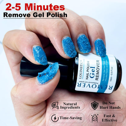 Louinstic Gel Polish Remover Kit – Fast 2-5 Minute Gel Removal, No Soak