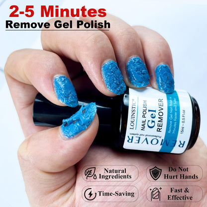 LOUINSTIC Gel Nail Polish Remover Kit — Quick, Acetone-Free Removal in 2–5 Minutes