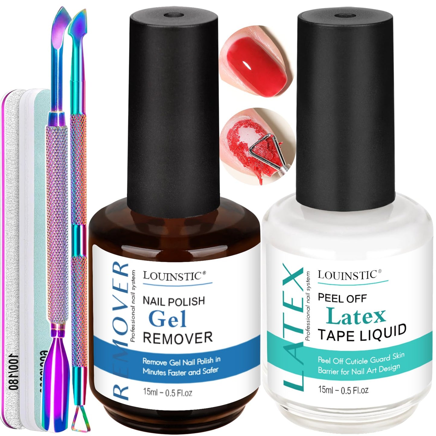 LOUINSTIC Gel Nail Polish Remover Kit — Quick, Acetone-Free Removal in 2–5 Minutes