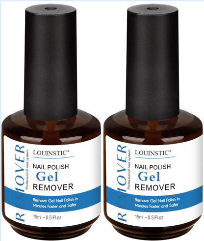 LOUINSTIC Gel Polish Remover 2-Pack – Fast 2–5 Min, Acetone-Free