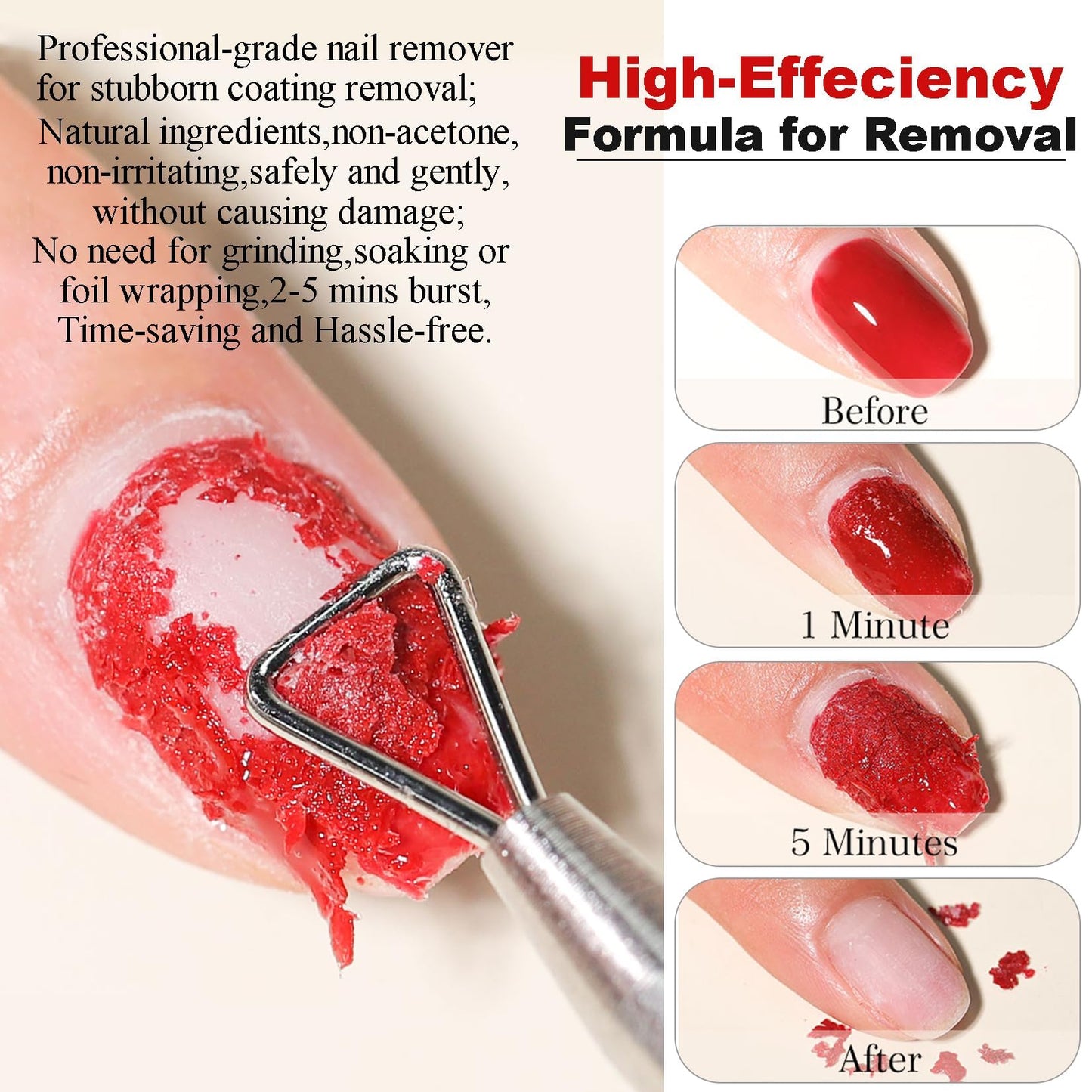 LOUINSTIC 3-in-1 Gel Nail Remover Kit – Acetone-Free, Low Odor, Peel-Off Latex, Cuticle Oil