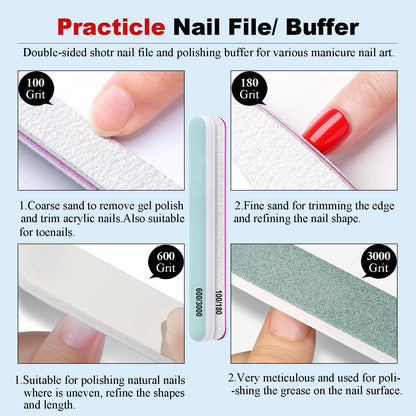 LOUINSTIC Gel Nail Polish Remover Kit – 3x15ml + Nail File | Gentle, Acetone-Free, Easy At-Home Removal