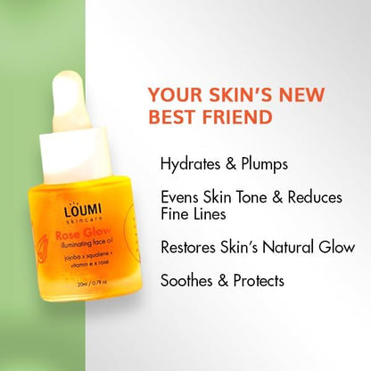 LOUMI Skincare Glow & Aloe Duo Bundle – RoseGlow Oil + Say Aloe! All Day Cream