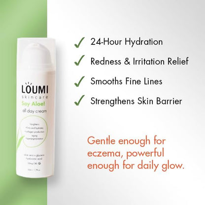 LOUMI Skincare Glow & Aloe Duo Bundle – RoseGlow Oil + Say Aloe! All Day Cream