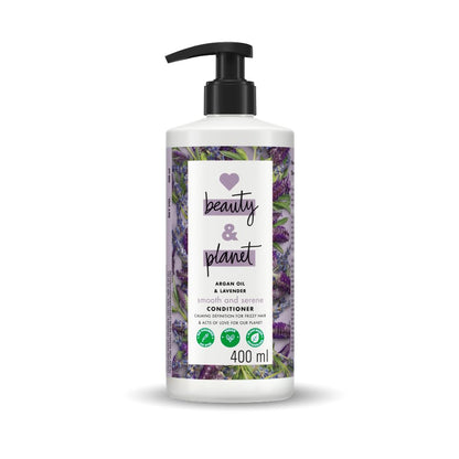 Love Beauty And Planet Argan Oil and Lavender Natural Conditioner for Dry & Frizzy Hair - Sulfate Free, Paraben Free, 400ml