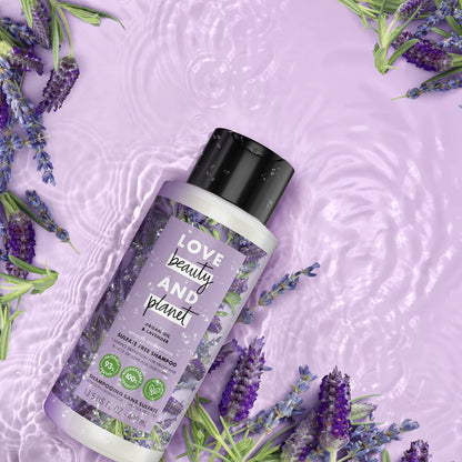 Love Beauty And Planet Smooth and Serene Argan Oil Shampoo – Frizz Control, Lavender, Sulfate Free, 13.5 oz